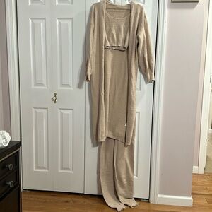Tan Fuzzy Lounge Set